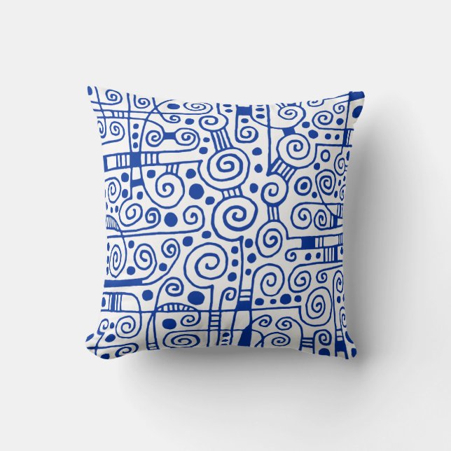 040512 - Navy Blue on White Kissen (Vorderseite)