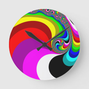 040 Obama - Fraktal Art Runde Wanduhr