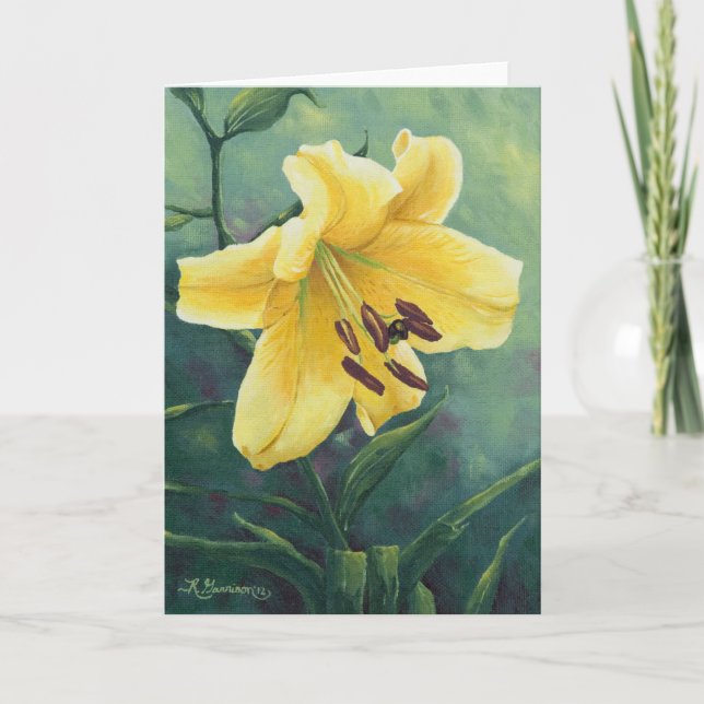 0422 Gelbe Lily-Grußkarte Karte (Vorderseite)