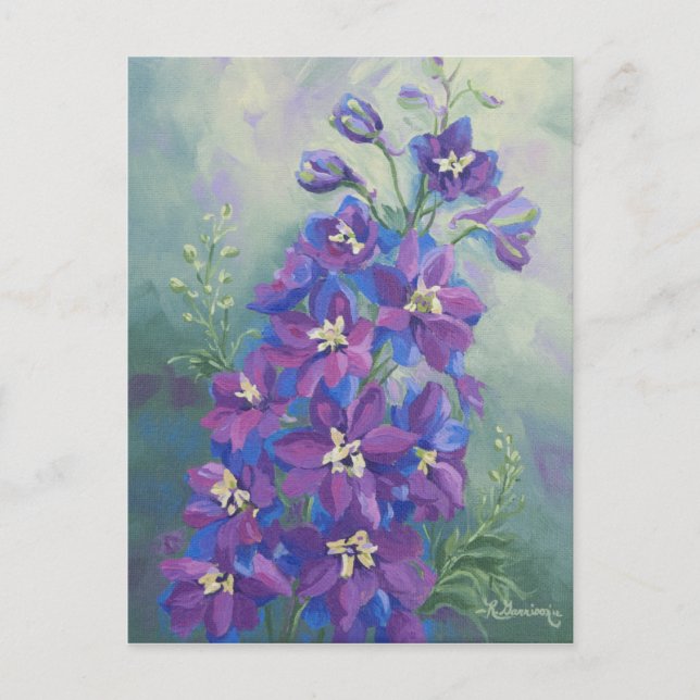 0429 Carte postale Delphinium violet (Devant)