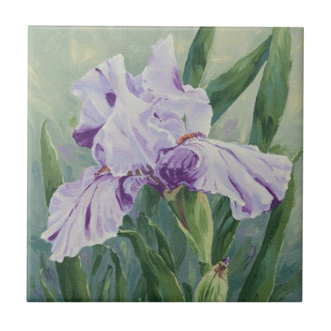 0440 Lila Iris Fliese (Vorderseite)