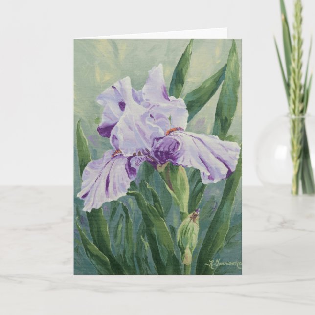 0440 Lila Streaked Iris Sympathy Card Karte (Vorderseite)