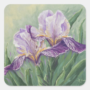 0455 Lila Ire Quadratischer Aufkleber