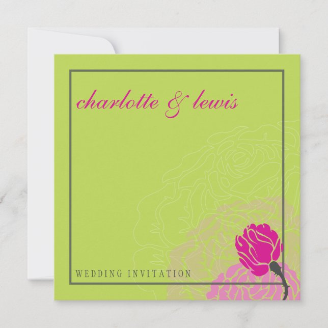 047-Laura :: WEDDING ERSUCHT :: elegante Rose Einladung (Vorderseite)