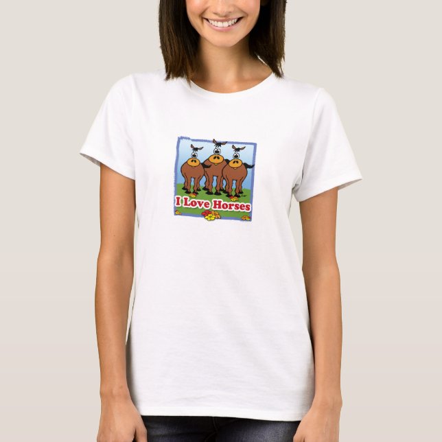 048 i-Liebe-Pferde T-Shirt (Vorderseite)