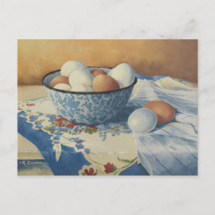0492 OEufs en Bleu Carte postale Bowl en Émail