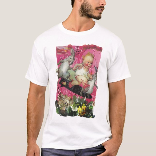 049 - T-shirt surfant de lapins (Devant)