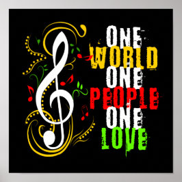 04 Reggae Music Clef Poster
