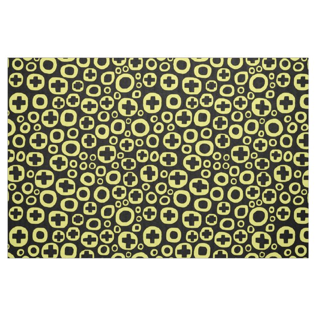 050215 - Gelb auf Schwarz Stoff (Fat Quarter (45,7 x 55,9 cm))