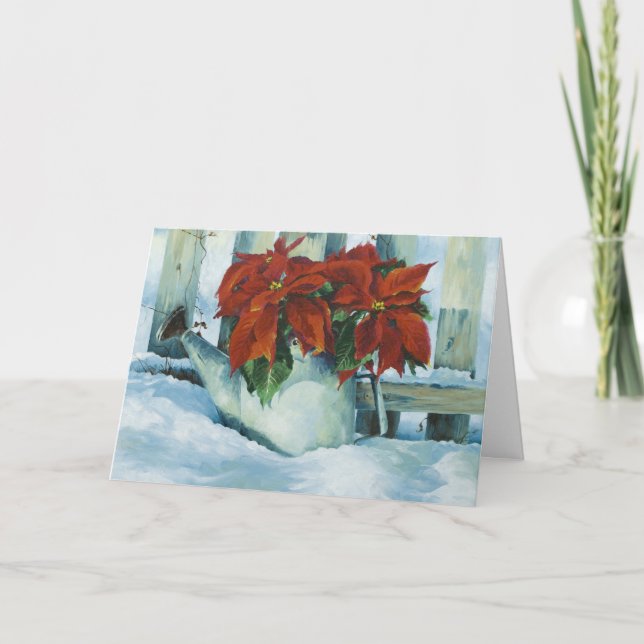 0525 Carte de vacances Poinsettia dans un arrosoir (Devant)