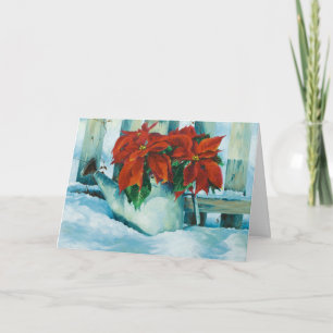 0525 Poinsettia dans la boîte d'arrosage carte de 