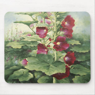 0536 BurgunderHollyhocks Mousepad
