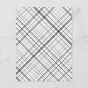 056 PLAID WHITE BLACK GREY GRAY PATTERN BACKGROUND POSTKARTE