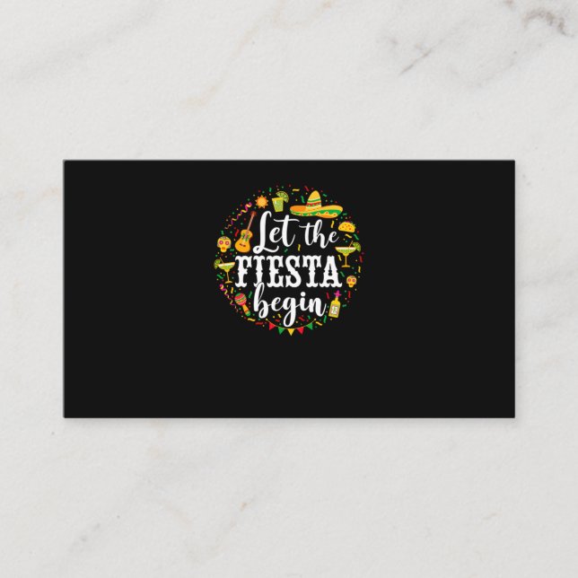 05.Cinco de Mayo Let The Fiesta Begin Margarita Co Visitenkarte (Vorderseite)
