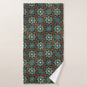 05 Serviette de bain Brown et turquoise