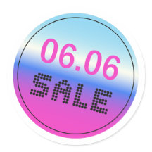 06.06 Sale Gradient Holographic Style Aufkleber Se