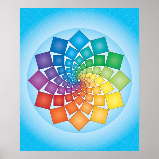 06 RAINBOW SQUARES MANDALA POSTER (Vorne)