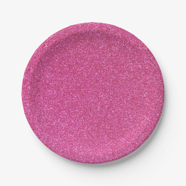 06 rosa Glitzer-Druck-Glitzern-Party-Versorgungen Pappteller (Vorderseite)