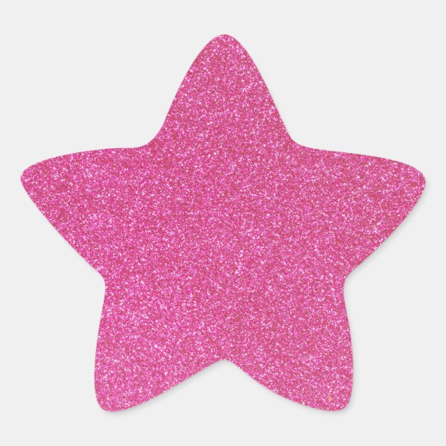 06 Rosa Glitzer Print Glitzern Star Stern-Aufkleber (Vorderseite)