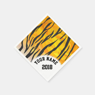 06 von 12 Black and Orange Tiger Themed Napkins Serviette