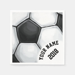 06. von 12 Schwarz-Weiß-Fußball-ThemenNapkins Serviette