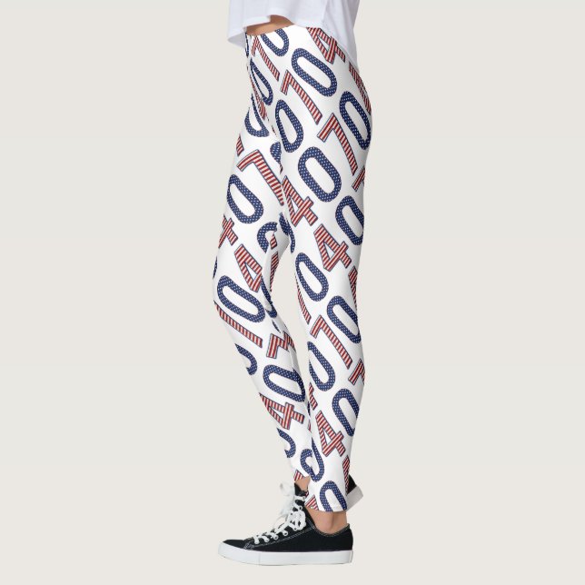 0704 US Flagge USA Zahlen 4. Juli Leggings (Links)