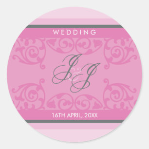 070 Jenny+Justin :: MIT MONOGRAMM STICKER :: curls