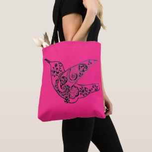 071 - Rosa Red Hummingbird Tote Bag Tasche