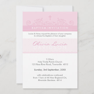 072 Sheryl: Custom Baptism Invitations Einladung