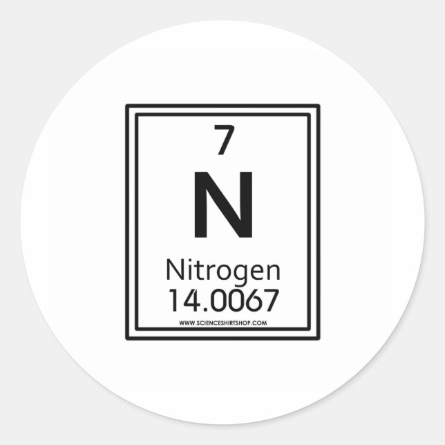 07 Stickstoff Runder Aufkleber (Vorderseite)