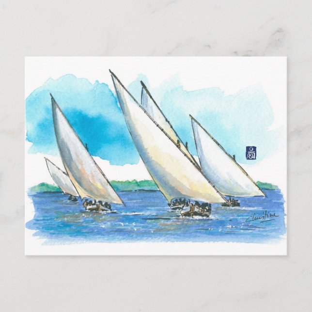 (081) Dhow Sailboat Races Postkarte (Vorderseite)