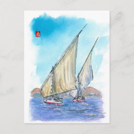 (083) Felucca Sailboats Postkarte