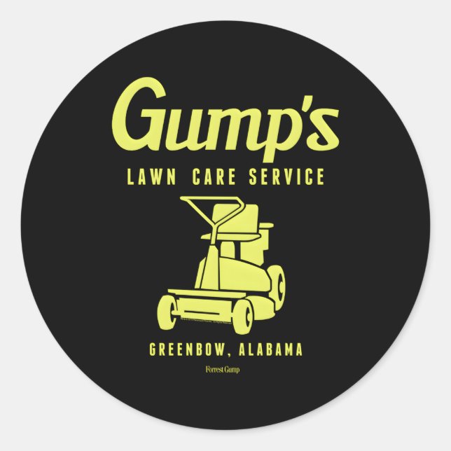 088371 Forrest Gump Lawn Care Service Runder Aufkleber (Vorderseite)