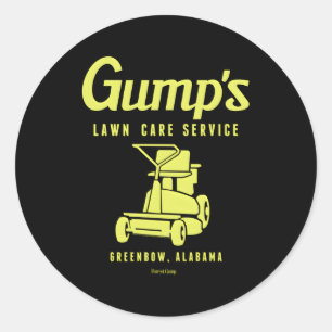 088371 Forrest Gump Lawn Care Service Runder Aufkleber