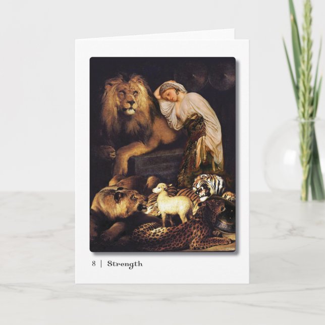 08 Festigkeit Tarot Grußkarte Karte (Vorderseite)