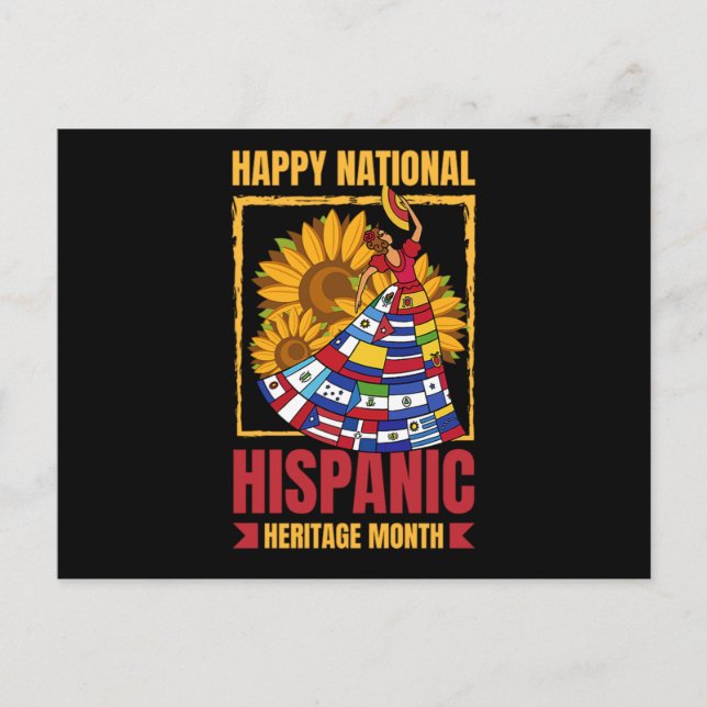 08.National Hispanic Erbe Monat alle Länder. Ankündigungspostkarte (Vorderseite)