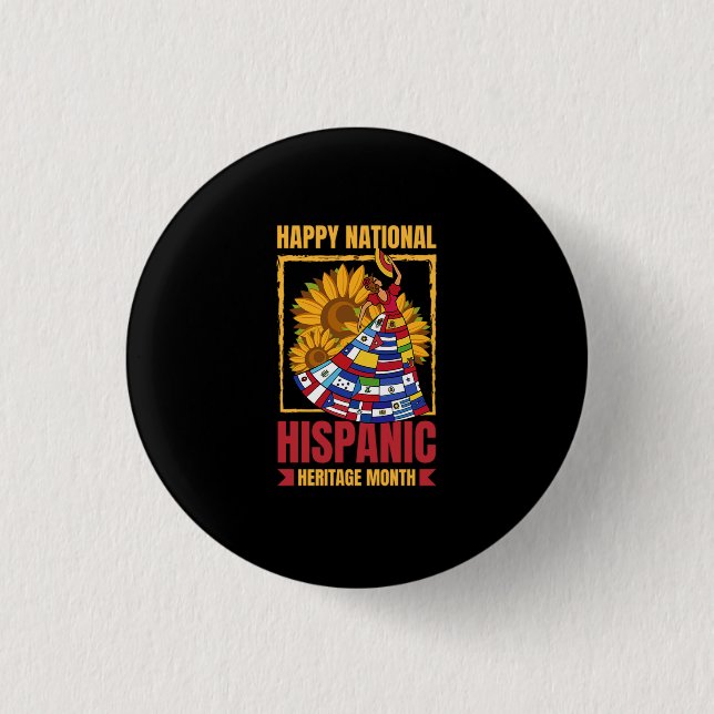 08.National Hispanic Erbe Monat alle Länder. Button (Vorderseite)