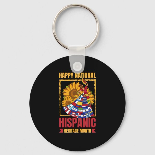 08.National Hispanic Erbe Monat alle Länder. Schlüsselanhänger (Vorderseite)