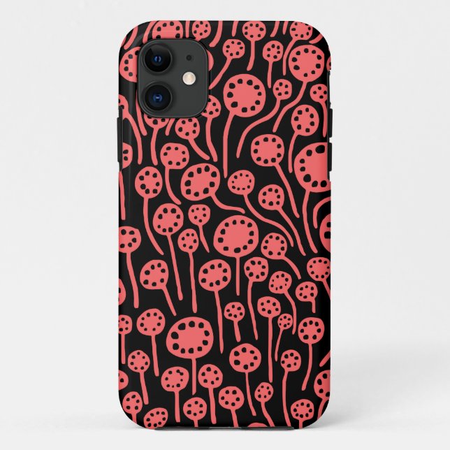 090512 Tropisches Rosa auf Schwarz Case-Mate iPhone Hülle (Rückseite)