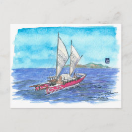 (095) Traditionelles Waka Sailboat Postkarte
