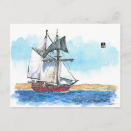 (096) Atyla Schooner Sailboote Postkarte