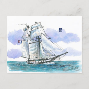 (097) La Recouvrance Tall Ship Postkarte