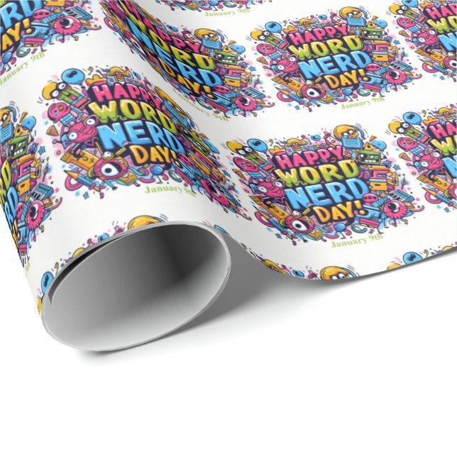 09.01. Word Nerd Day Geschenkpapier (Rolleneckpunkt)
