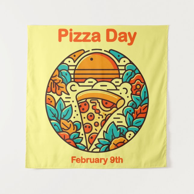 09.02. Pizza Day Wandteppich (Vorderseite)