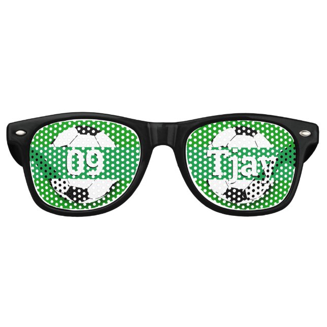 09 Name Soccer Retro Shades /Fun Party Sonnenbrill Partybrille (Vorderseite)