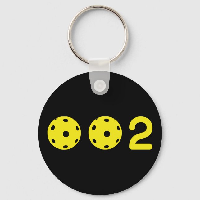 0 0 2 Funny Pickleball Score Schlüsselanhänger (Vorderseite)