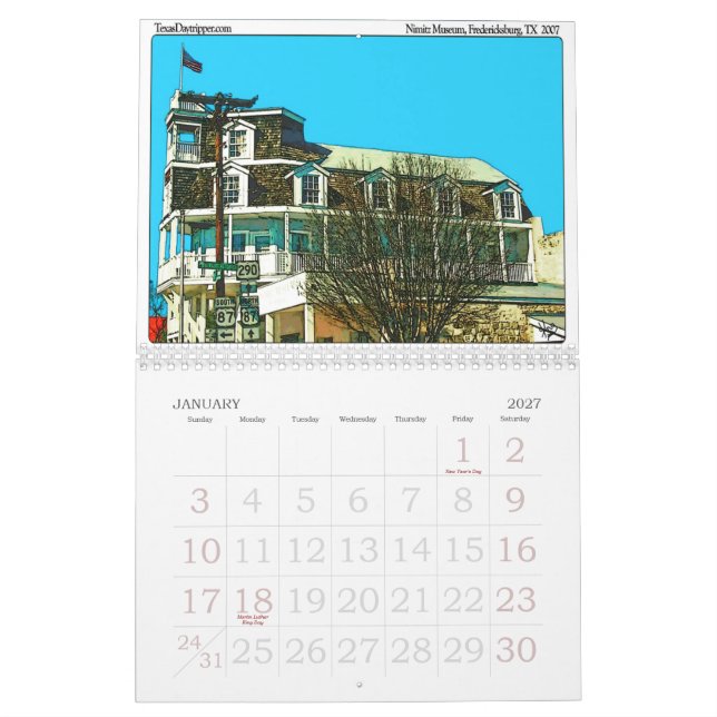 0-2011 Kalender-Fredericksburg, TX Kalender (Jan 2027)