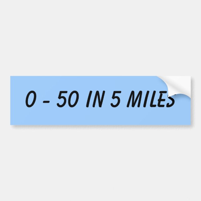 0 - 50 in 5 Meilen Autoaufkleber (Vorne)