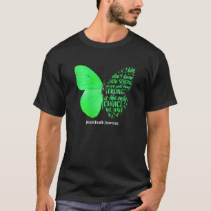 0 Damen Schmetterling Grünes Band Psychische Gesun T-Shirt