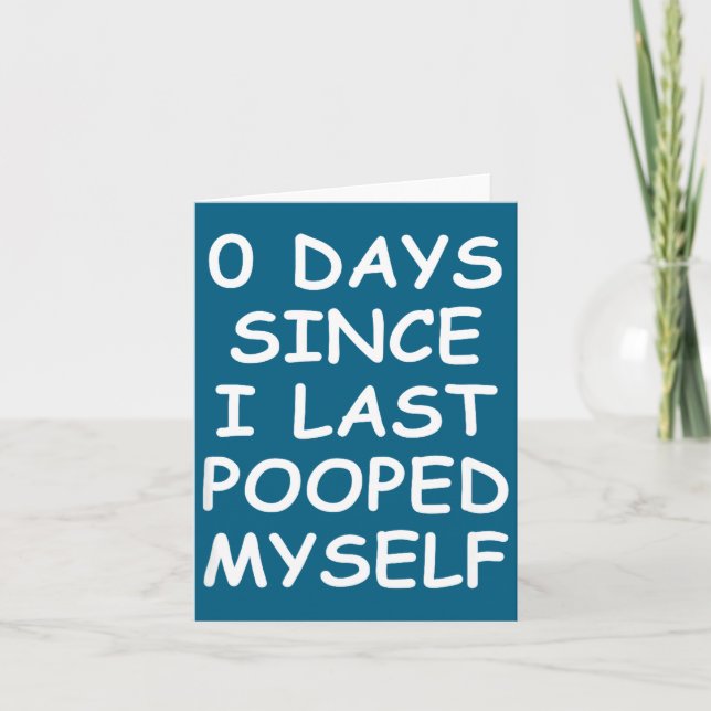 0 Days Since I Last Oped Myself, Funny, Jokes, Sar Karte (Vorderseite)